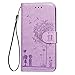 GOGME Etui do Samsung Galaxy A23 4G portfel etui, ładny retro tłoczony wzór mniszka lekarskiego, design ze skóry PU, etui z klapką, odporne na wstrząsy etui na telefon, fioletowe