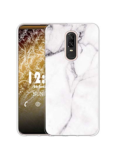 Sunrive Funda para Meizu X8, Silicona Slim Fit Gel Transparente Carcasa Case Bumper de Impactos y Anti-Arañazos Espalda Cover(TPU Mármol Blanco)