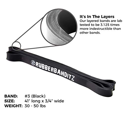 Set Of 2 Rubberbanditz Crossfit Pull Up Bands - #2, 3 - Medium, Heavy #TOP4