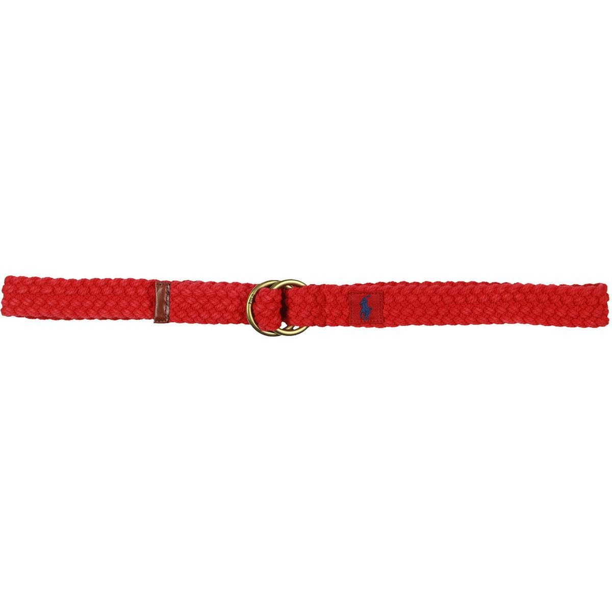 POLOラルフローレンO-RING BELT編み込みリングベルト 赤レッドM新品