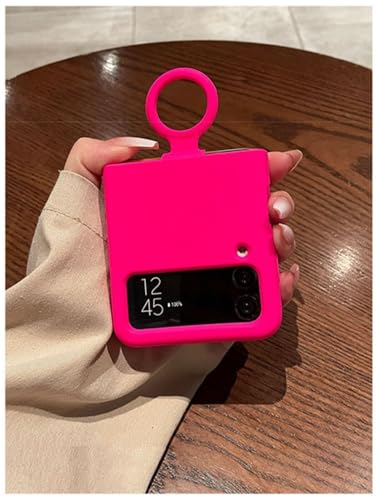 Image of MIDOS Back Cover Compatible with Samsung Z Flip 3 Silicone Case Full Protection Shock Proof Case for Samsung Galaxy Z Flip 3 (Hot Pink)