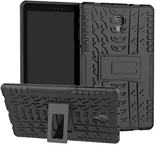Image of MoreFit Hybrid Back Cover Case with Kickstand Wheel Pattern for Samsung Galaxy Tab S3 / SM-T820 / T825 - Black