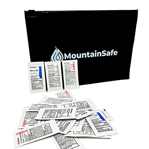 MountainSafe Safetec Burn Gel Triple Antibiotic Ointment Hydrocortisone 1 percent , 10 0.9 Gram Packets of Each in Resealable Bag