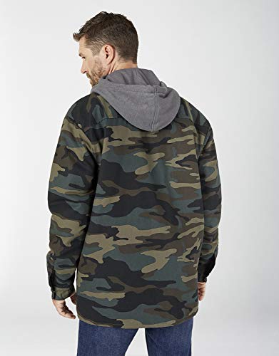 Image of Dickies Men's Fleece Hooded Duck Shirt Jacket With Hydroshield