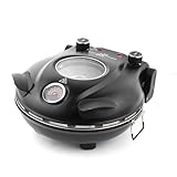 KLAIF Elektrischer Pizzaofen für die Arbeitsplatte mit 31 cm Keramikstein, zwei einstellbare Temperaturregler, 420 °C, 1200 Watt, Schwarz