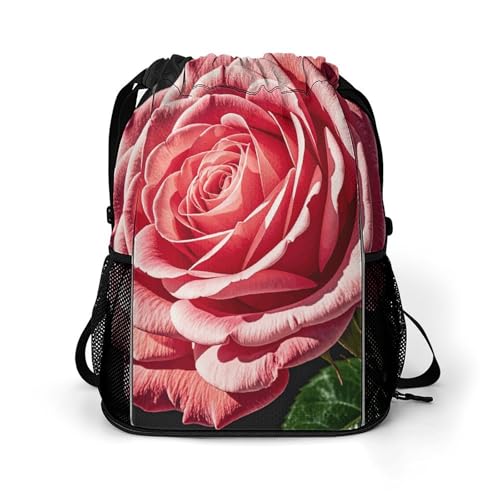 Sac à dos léger motif roses grand pochon de sport unisexe 45cm