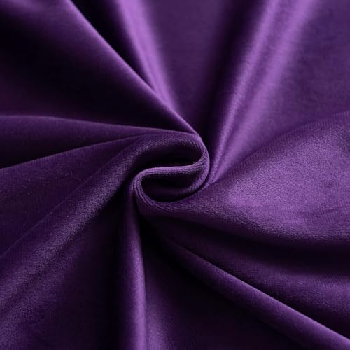 Rideaux en velours violet 122x213 cm avec œillets pour salon - 7