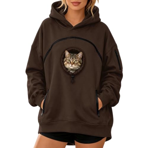 SdGgsgv Cat Pocket Hoodie Unisex Oversized Cute Fleece Zipper Dog Hoodies - image 1