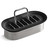 KOHLER Kitchen Sponge or Soap Holder, Caddy, Silicone and Stainless Steel, Charcoal