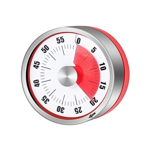 Temporizador de cocina, dispositivo mecánico de cuenta regresiva de acero, diseño de base magnética, funcionamiento sin batería para preparación de comidas, temporizador de cocina para gimnasio