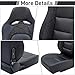 Universal Bucket Seats Racing Seats Adjustable Car Seats Reclinable Sport Seats PU Leather with Sliders 2 pcs (Black, 36.8