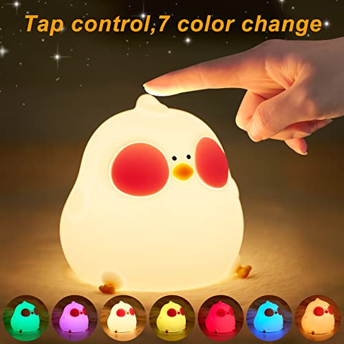 Lisghtjs Cute Night Light For Kids,Silicone Animal Night Light Portable Chick Night Lamp, Usb Rechargeable Baby Nursery Lights,Kawaii Lights For Kids Room,Gifts For Toddler Boys Girls #TOP2