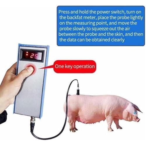Medidor de grosor de grasa de cerdo, probador de precisión con 3 luces indicadoras, rango de medición de 4 a 45 mm, diseño duradero para uso doméstico y comercial