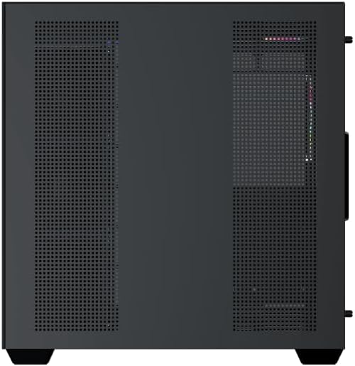 De dalt a baix view of the Xigmatek Aqua V AIR PC Case, showing the top mesh panel and I/O ports.