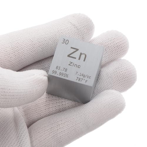 Image of PATIKIL 1 Inch Zinc Cube Metal Element High Density Block Pure Periodic Magnesium Block for Element Collections Teacher Lab Scientific Experiment, 25.4 mm