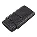 3 Stick Portable Cigar Case Leather Cigar Humidor Travel Moisturizer Cigar Case for Men (Black)