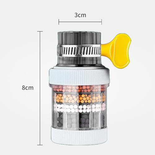 PeiDog 3pcs Mini Wasserhahn Wasserfilter für Trinkwasser, Spritzfest Leitungswasserfilter Filter, runder Hahn Wasser Filter für Küche Badezimmer (6-Schicht-Filtration mit Aktivkohle)
