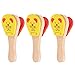 Wooden Castanet Percussion Instrument with Crisp Acoustic Response, 3-Count Handheld Solid Wood Castanets for Rhythm Control, Music Timing Practice, Sound Accent Performance & Percussion Expression