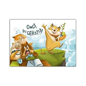 Abschiedskarte für Kollegen mit Umschlag in XXL-Format A4 lustige Klappkarte für Jobwechsel Kündigung Hamster