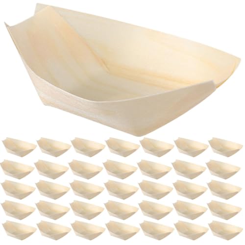 Platos desechables de madera FRCOLOR 8.5x6 cm pack 250 miniatura 1