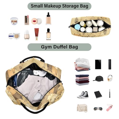 Capybara Travel Gym Bag, Dense Capybara Weekender Overnight Duffle for Women with Toiletry Bag Travel Swim4