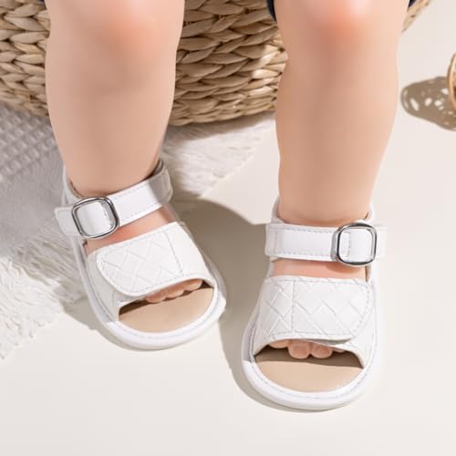 Image of Babelvit Infant Baby Girl Boy Sandals Comfort Premium Summer Outdoor Casual Beach Shoes with Flower Bowknot Anti Slip Rubber Sole Newborn Toddler Prewalker First Walking Shoes