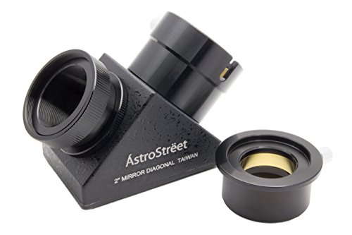 AstroStreet GSO 90 ST Zenith Mirror for SCT, 2 Inch, Black, Manual Focus, 1/10 Wave Accuracy, 92% Reflectivity, 20.9 oz, Made in Taiwan