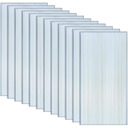 Hotop 12 Pcs Polycarbonate Greenhouse Panels Double Layer Polycarbonate Panels Waterproof UV Protected Sheet Corrugated Plastic Roof Greenhouse Replacement Cover (4' X 2' X 0.24")