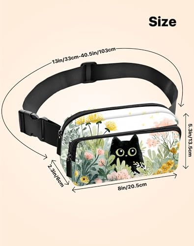 Image of Cat Fanny Pack Lightweight Belt Bag Fashion Waist Pouch | Waterproof, crossbody bags for women, sports, running, traveling, hiking
