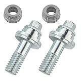 2PCS Side Post Battery Terminal Bolts with 2 Spacer,Galvanized Iron 3/8'-16 Side Post Battery Bolts for Battery Post Adapter,Universal Battery Side Post Terminals Bolts Car Accessories