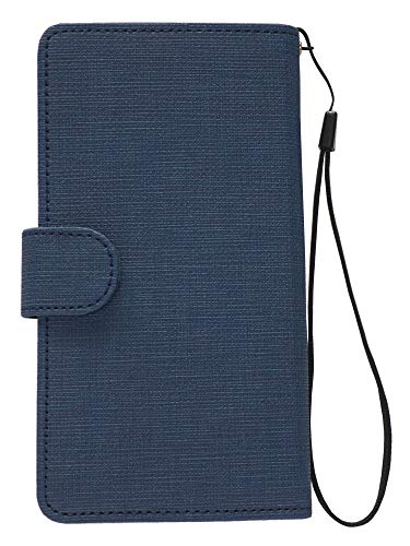 【Salon de M】AQUOS sense7 SH-53C docomo SHG10 au ケース 手帳ケース カバー 手帳型ケース PU 合皮 男女共用 携帯 人気 スマホカバー マグネット式 左利きて専用 ZC-9-2 ネイビー