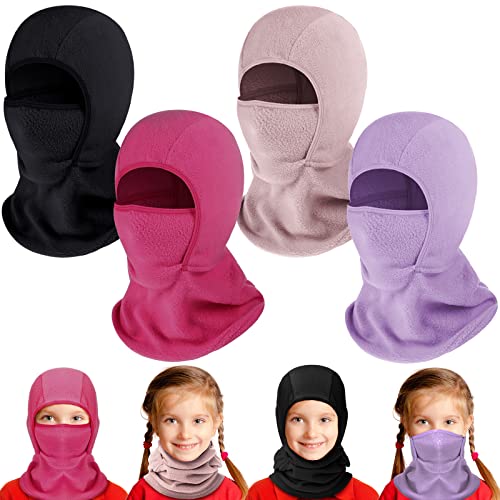 Opiniones y reviews de Pasamontañas para Niña , listamos los 10 mejores. 47 Funtery 4 Máscaras de Pasamontañas para Niños Resistentes al Viento de Forro Polar de Invierno para Esquí Ciclismo (Negro, Morado, Rosa)