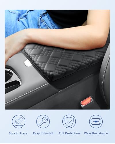 Image of CDEFG for 2025 2026 Nissan Murano Center Console Cover, for 2025 2026 Nissan Murano Accessories Armrest Cover Middle Console Pad Arm Rest Cushion Leather Cover