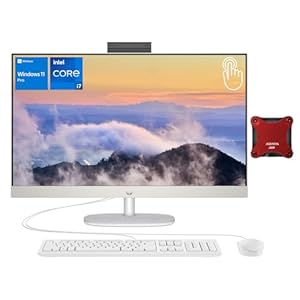 HP Business All-in-One Desktop, 27″ FHD Touchscreen, Intel Core i7-1355U, 64GB RAM, 4TB SSD, Wi-Fi 6, Webcam, HDMI, RJ-45, Wired KB & Mouse, Bundle with ADATA 512GB External SSD, Windows 11 Pro