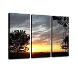 BELISIIS Texas Windmill Sunset Wall Artwork Exclusive Photography Vintage Abstract Paintings Print o