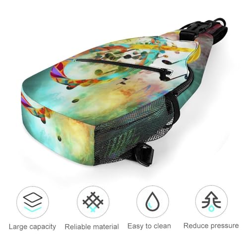Morrales Sling Bag con diseño musical para senderismo miniatura 5