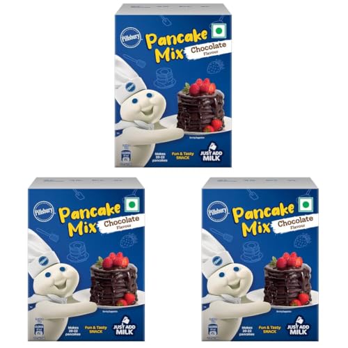 Image of Pillsbury Chocolate Flavour Pancake Mix| 2-Minute Pancake Mix For Kids| No-Preservatives |500 Gram (Pack of 3)
