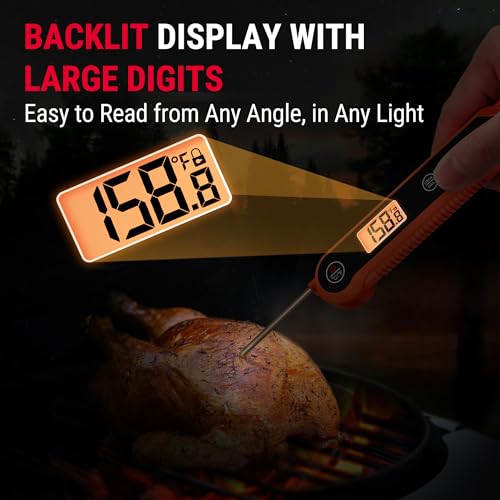 TempPro Digital Instant Read Meat Thermometer for Grilling Waterproof Kitchen Food Thermometer with Calibration Backlight Baking Bread Candy Thermometer Cooking Tools Utensils (Pre image 4