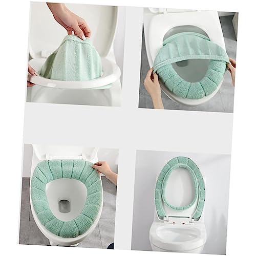 Espesar alfombrilla de baño y funda de asiento de inodoro PRETYZOOM de felpa suave 7