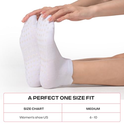 Image of CoolMate Pilates Socks with Grips for Women, Non Slip Yoga Socks