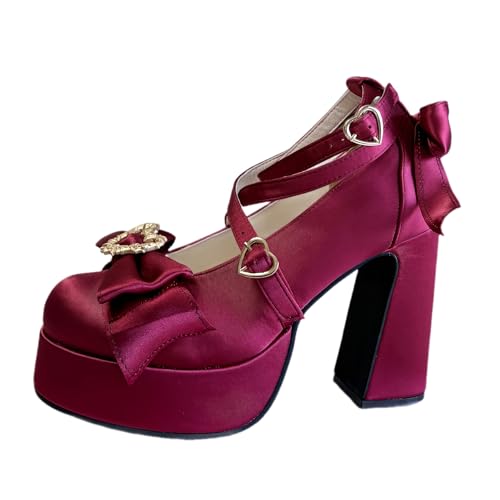 BB BEROBELLO FASHION IS AN ATTITUDE Mousse Heart Sweet/Gothic Lolita Cosplay High Heels Platform Shoes Mary Janes Women's Pumps