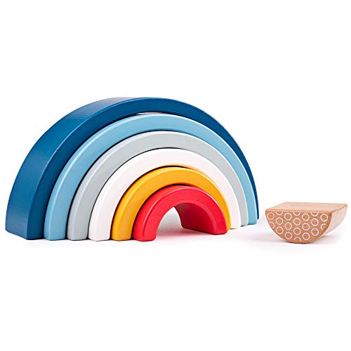 Image of Bigjigs Toys, FSC Certified Rainbow Stacker Arches, Wooden Toys, Wooden Stacking Toys, Montessori Toys, Stacking Toy, Toddler Toys, Baby Toys, Wooden Rainbow Stacker