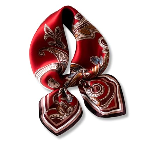 PoeticEHome 100% Pure Mulberry Silk Neck Scarf 26"x26" Women Square Neckerchief Headscarf Gift Packed