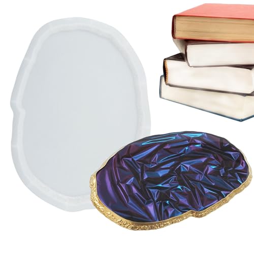 Lnhgh Moldes de bandeja de resina de silicona, molde de silicona para bandeja de almacenamiento, bandeja irregular de resina epoxi de silicona, contenedor de almacenamiento de bricolaje, bandeja de