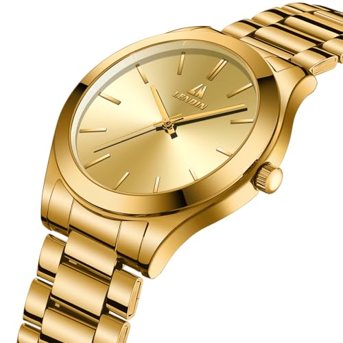 Image of LN LENQIN Mens Watches Waterproof Stainless Steel Watch for Men Analog Quartz Fashion Business Designer Wristwatch