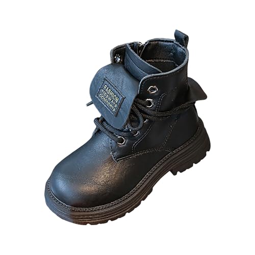 Girls Ankle Boots Combat Boots Lace Up Non-Slip Short Boots Comfortable Cowboy Western Boots for Little Kid Big Kid