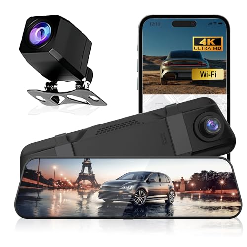 Dash Cam Front Rear Dash for Ford Navigator Mustang Ranger 2000-2025, Cam Front and Rear,4K+1080P WiFi,170°Wide Angle, Free 64GB Card, DashCam for Cars