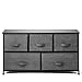 5 Drawer Dresser Organizer Fabric Storage Chest for Bedroom, Hallway, Entryway, Closets, Nurseries. Furniture Storage Tower Sturdy Steel Frame, Wood Top, Easy Pull Handle Textured Print Drawers