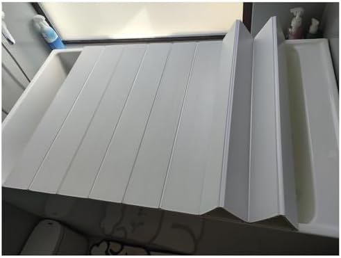 Luxury Folding Bathtub Caddy Tray with Dust-Proof PVC Insulation Cover, Scalable Bath Tub Accessories for Spa & Reading, 0.6cm Thick Bath Lid (70x116cm)