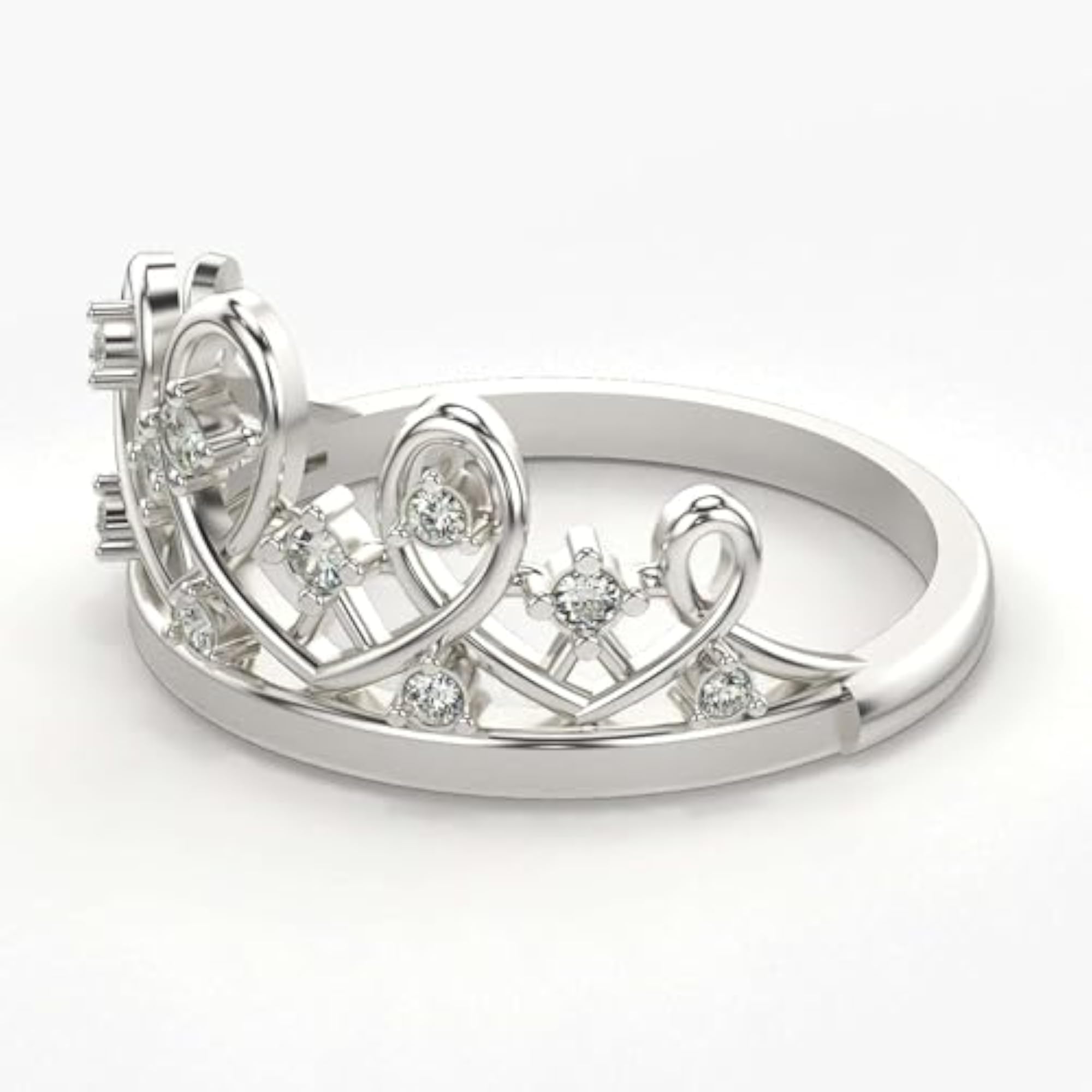 Women's Sterling Silver & Certified Lab Grown Diamond 0.12cts Ring, Elegant